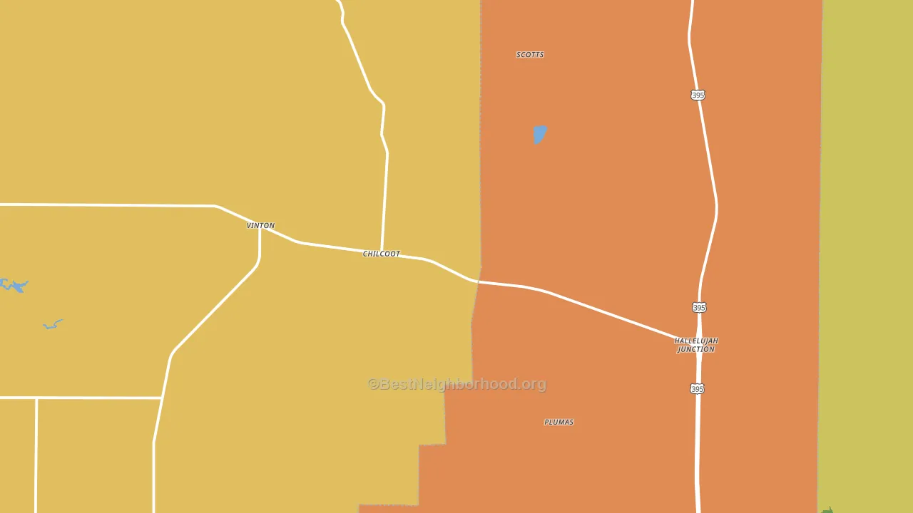 Chilcoot, CA block-group voter-turnout map