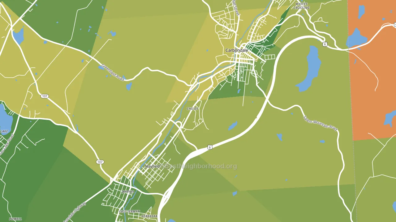 Childs, PA block-group voter-turnout map