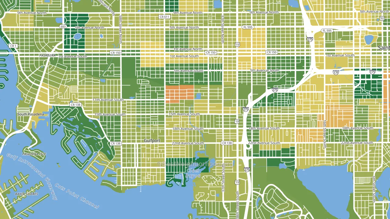Childs Park, St. Petersburg, FL block-group voter-turnout map