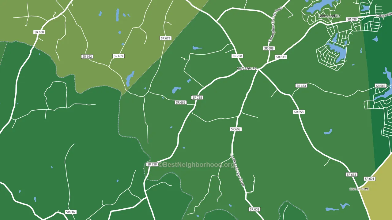 Chilesburg, VA block-group voter-turnout map