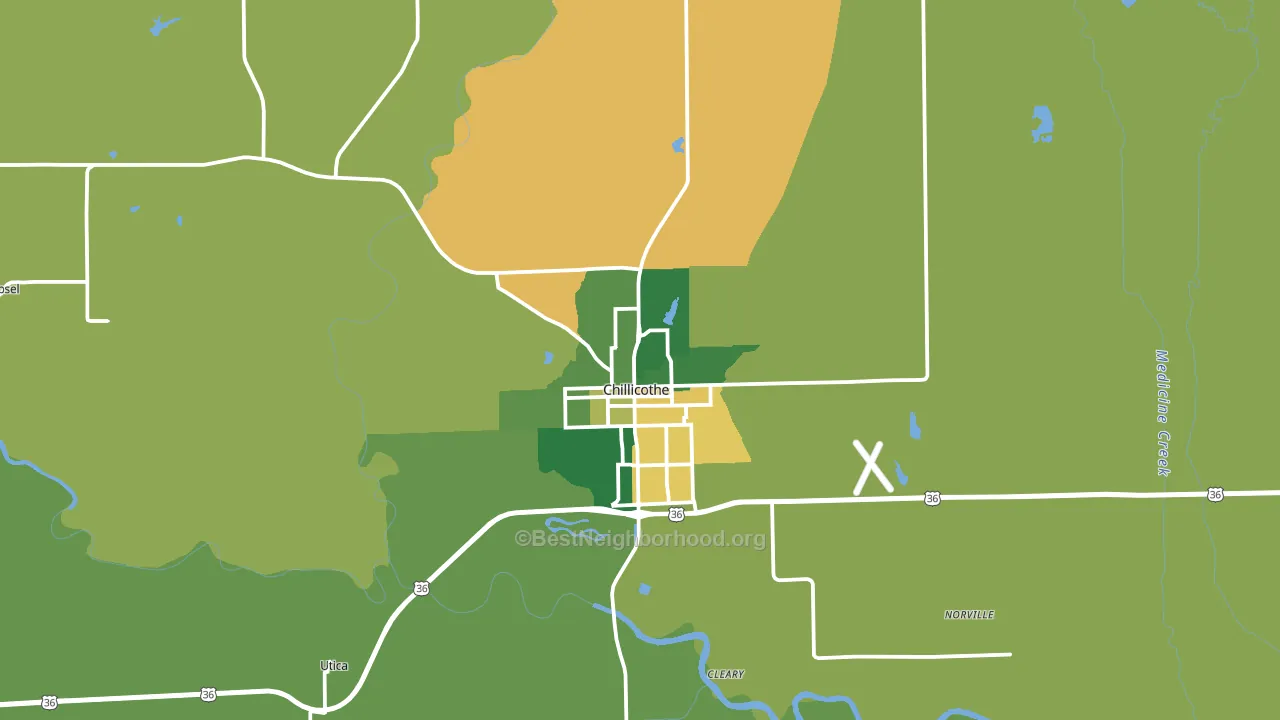 Chillicothe, MO block-group voter-turnout map