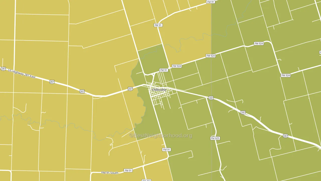 Chillicothe, TX block-group voter-turnout map
