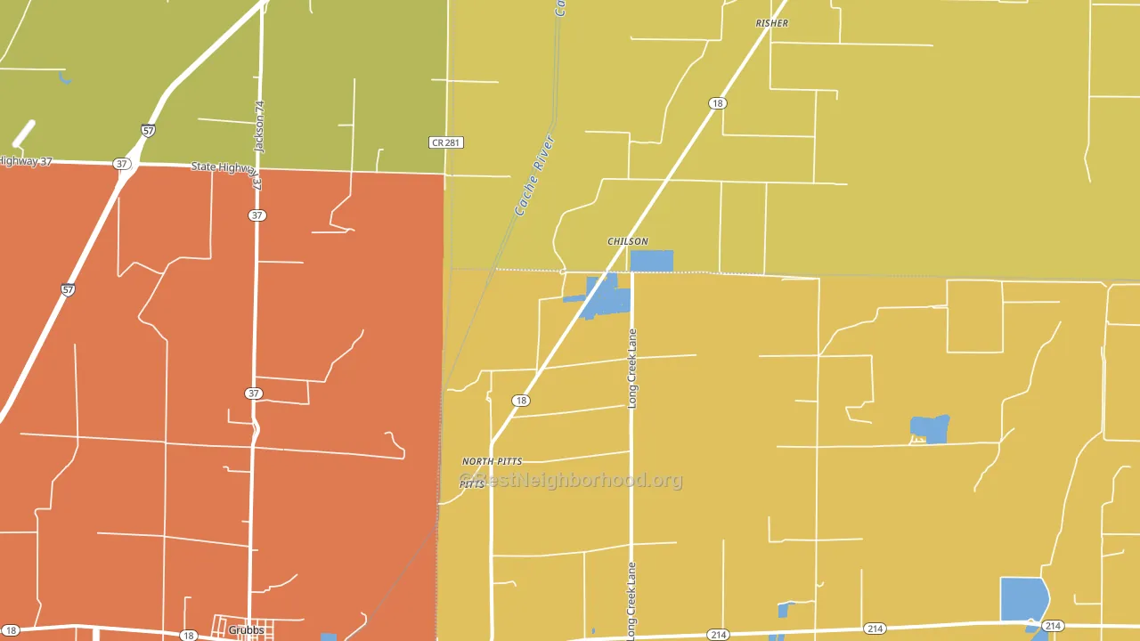 Chilson, AR block-group voter-turnout map