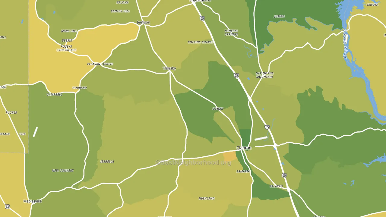 Chilton County, AL block-group voter-turnout map
