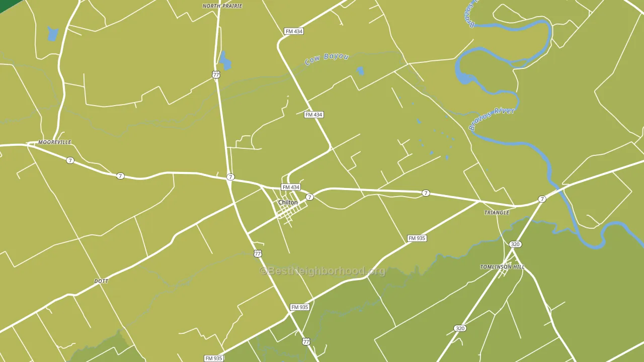 Chilton, TX block-group voter-turnout map