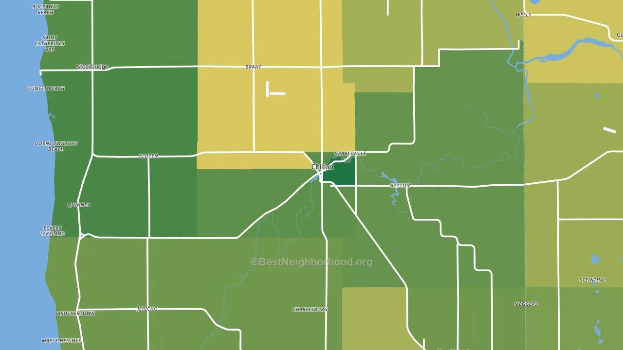 Chilton, WI block-group voter-turnout map
