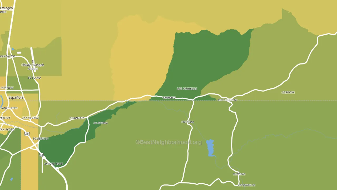 Chimayo, NM block-group voter-turnout map