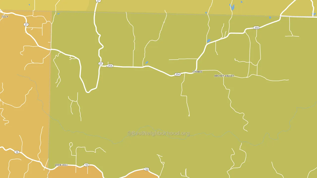 Chimes, AR block-group voter-turnout map