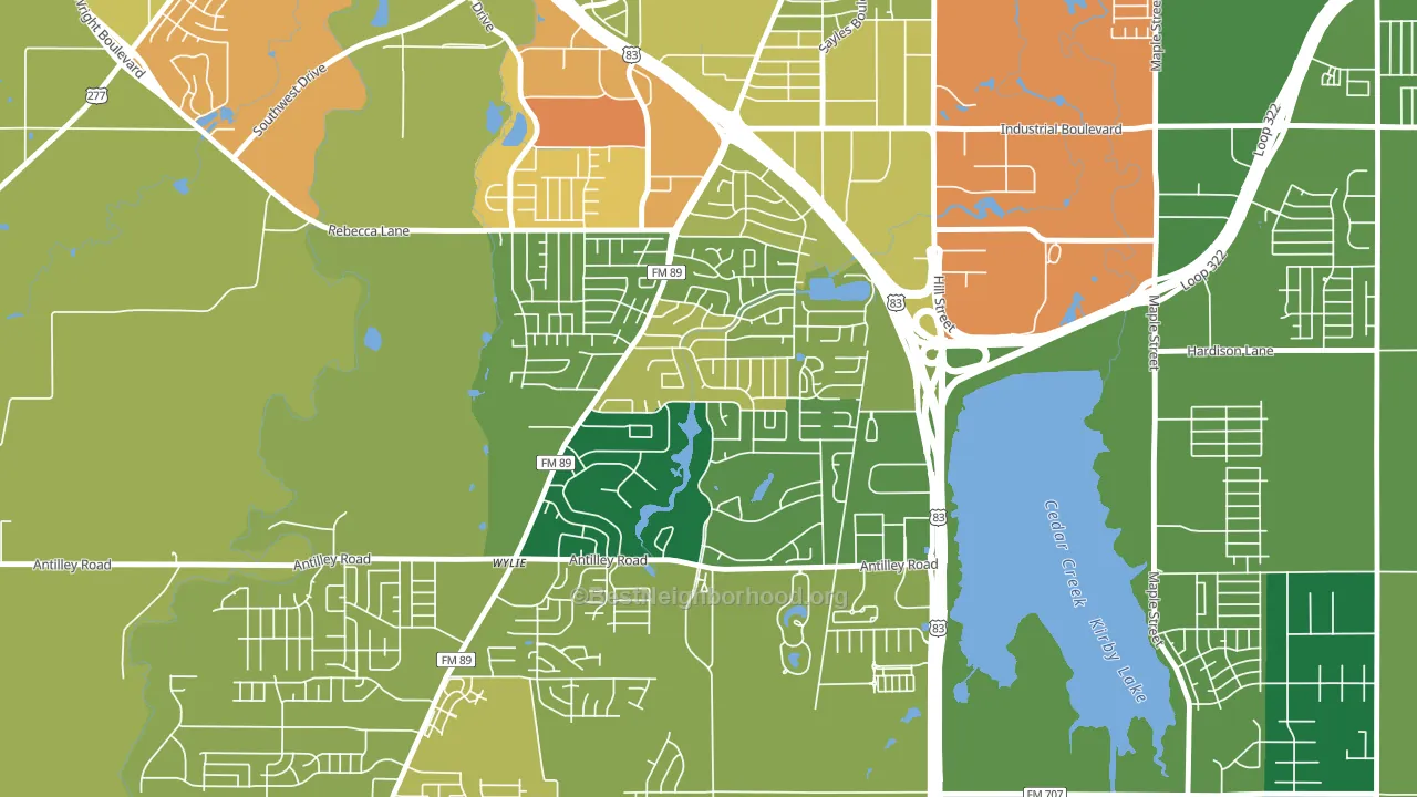 Chimney Rock Area, Abilene, TX block-group voter-turnout map