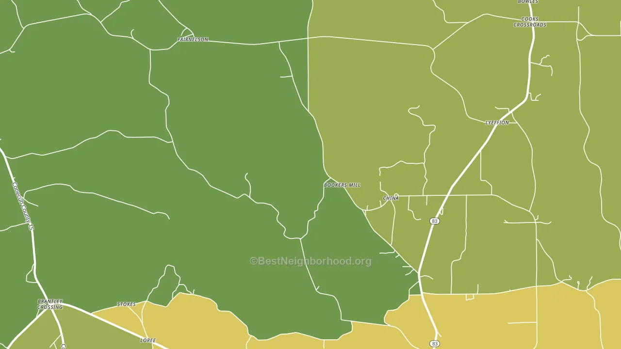 China, AL block-group voter-turnout map