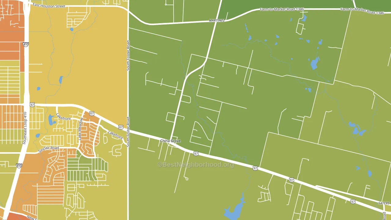 China Grove, TX block-group voter-turnout map