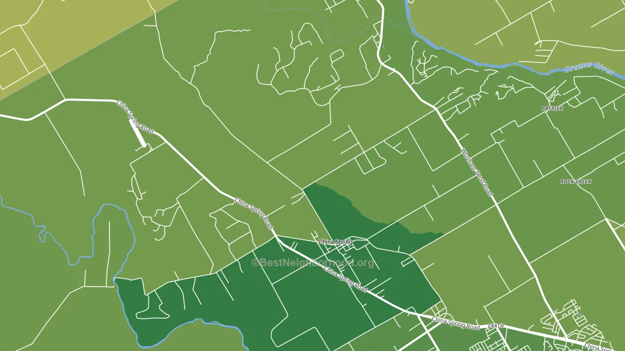 China Spring, TX block-group voter-turnout map