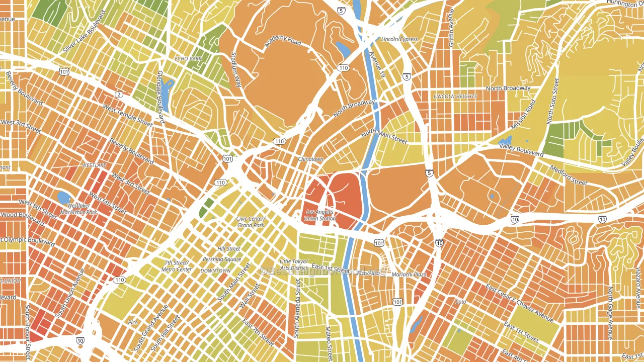 Chinatown, Los Angeles, CA block-group voter-turnout map