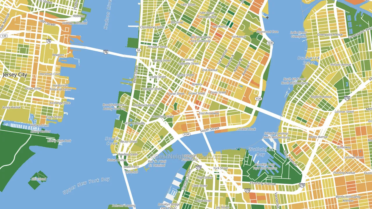 Chinatown, Manhattan, NY block-group voter-turnout map