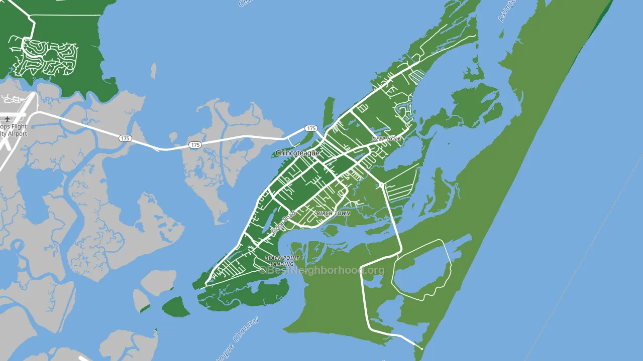 Chincoteague, VA block-group voter-turnout map
