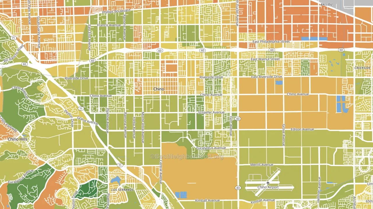 Chino, CA block-group voter-turnout map