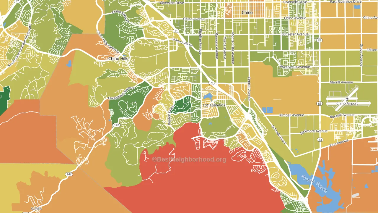 Chino Hills, CA block-group voter-turnout map