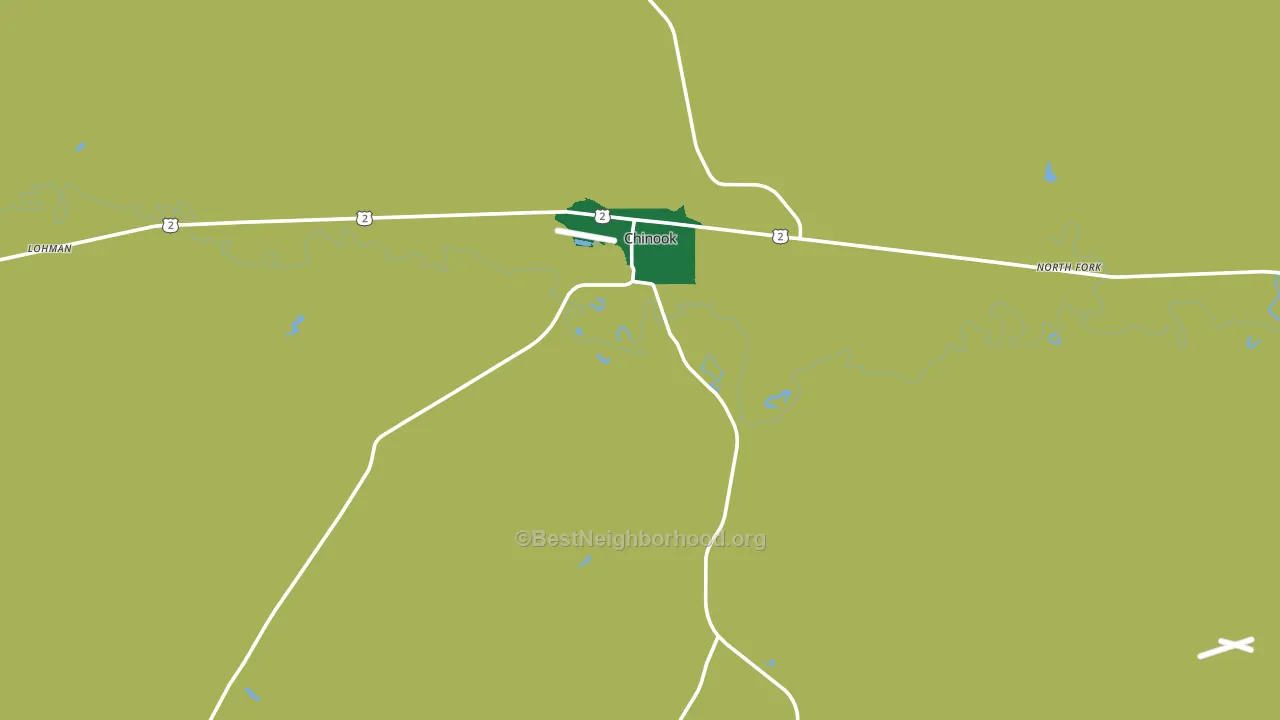 Chinook, MT block-group voter-turnout map