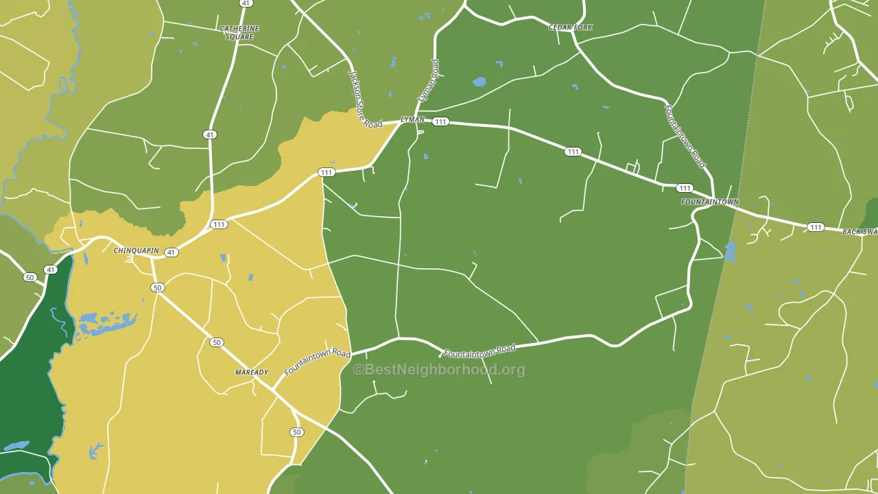 Chinquapin, NC block-group voter-turnout map