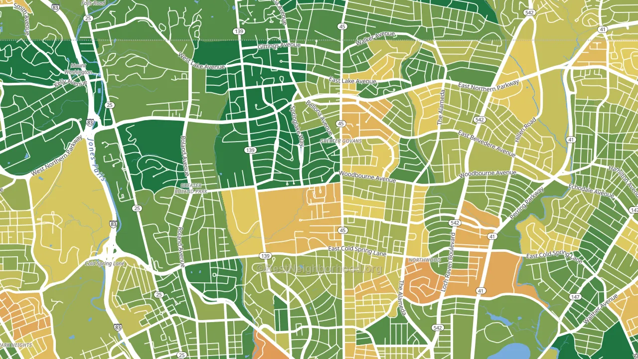 Chinquapin Park-Belvedere, Baltimore, MD block-group voter-turnout map