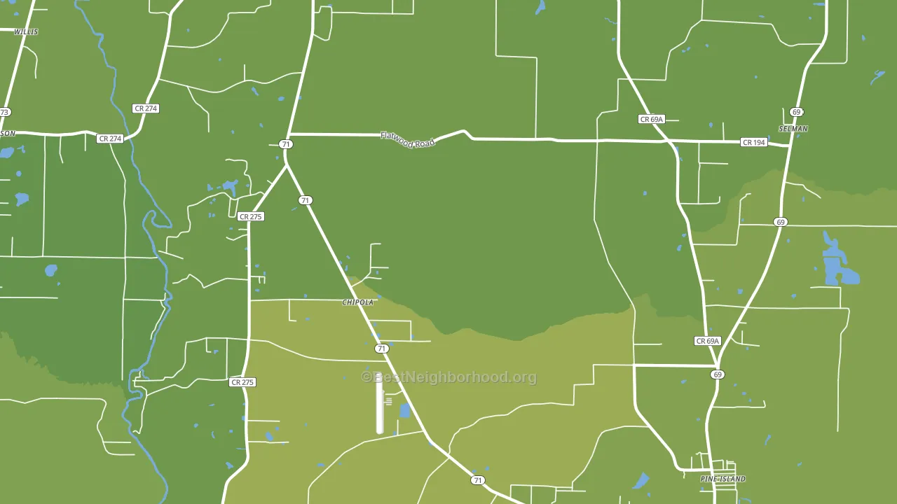 Chipola, FL block-group voter-turnout map