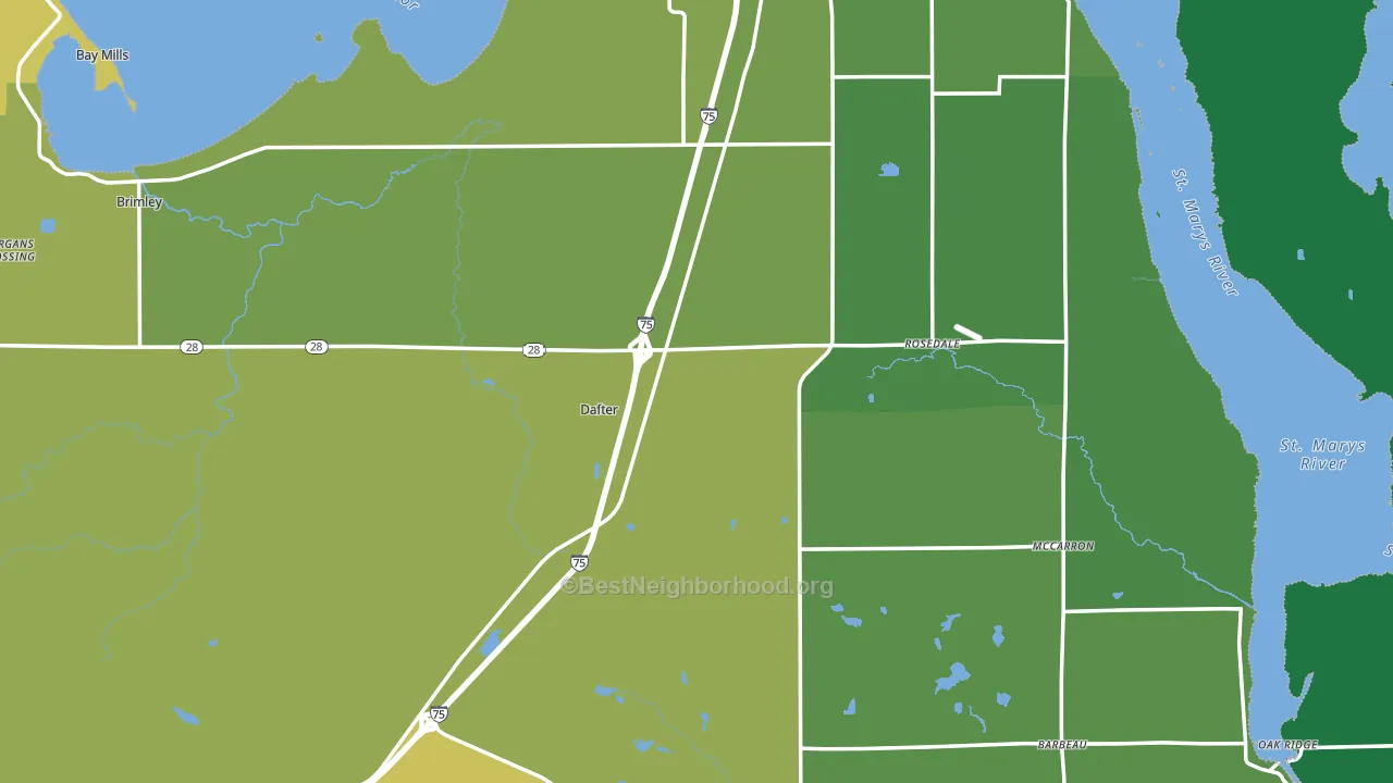 Chippewa County, MI block-group voter-turnout map