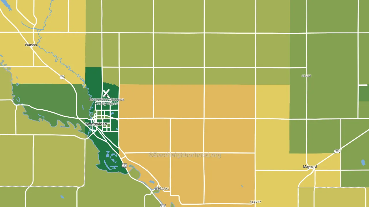 Chippewa County, MN block-group voter-turnout map
