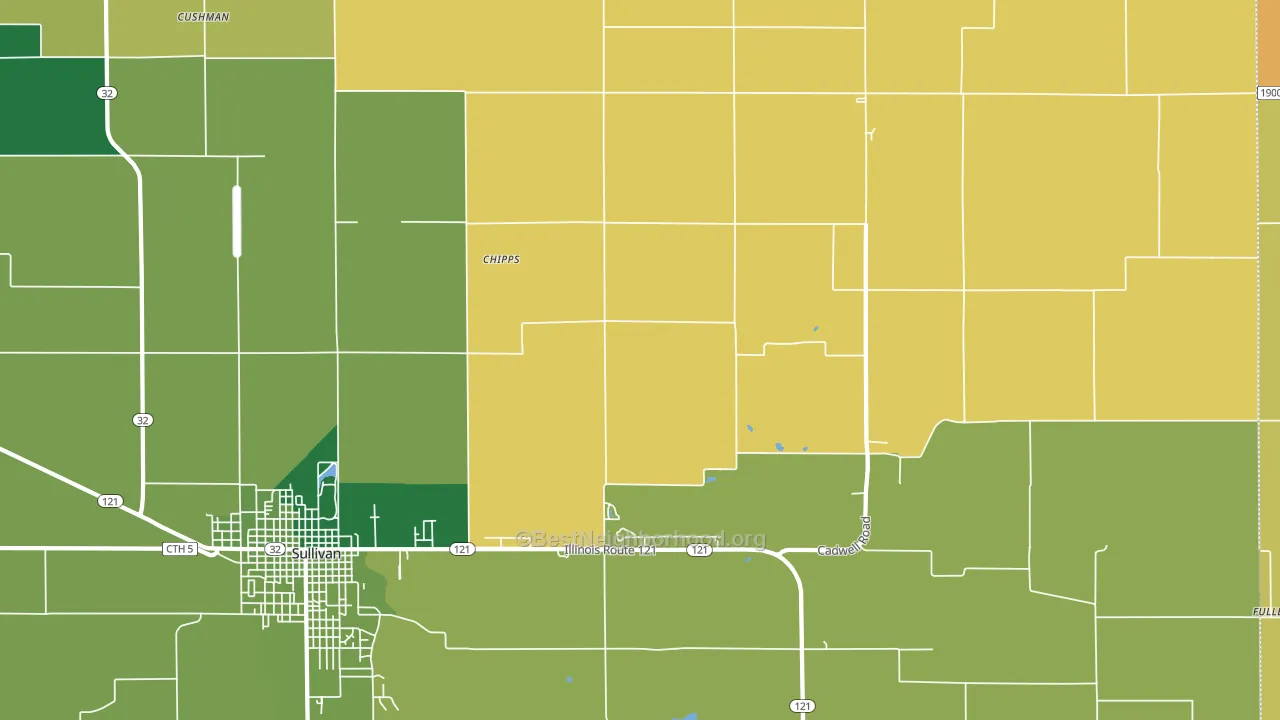 Chipps, IL block-group voter-turnout map