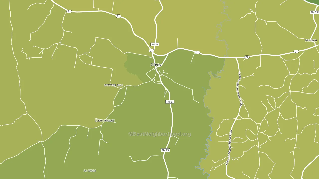 Chireno, TX block-group voter-turnout map