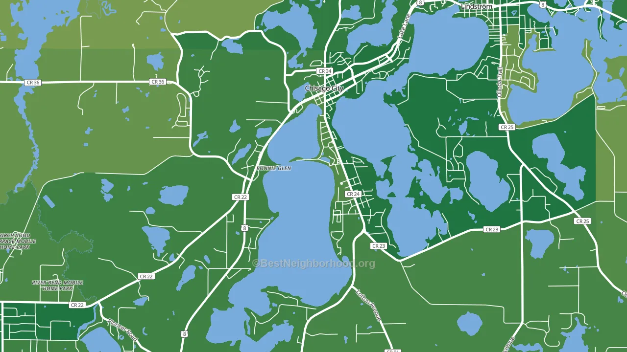 Chisago City, MN block-group voter-turnout map