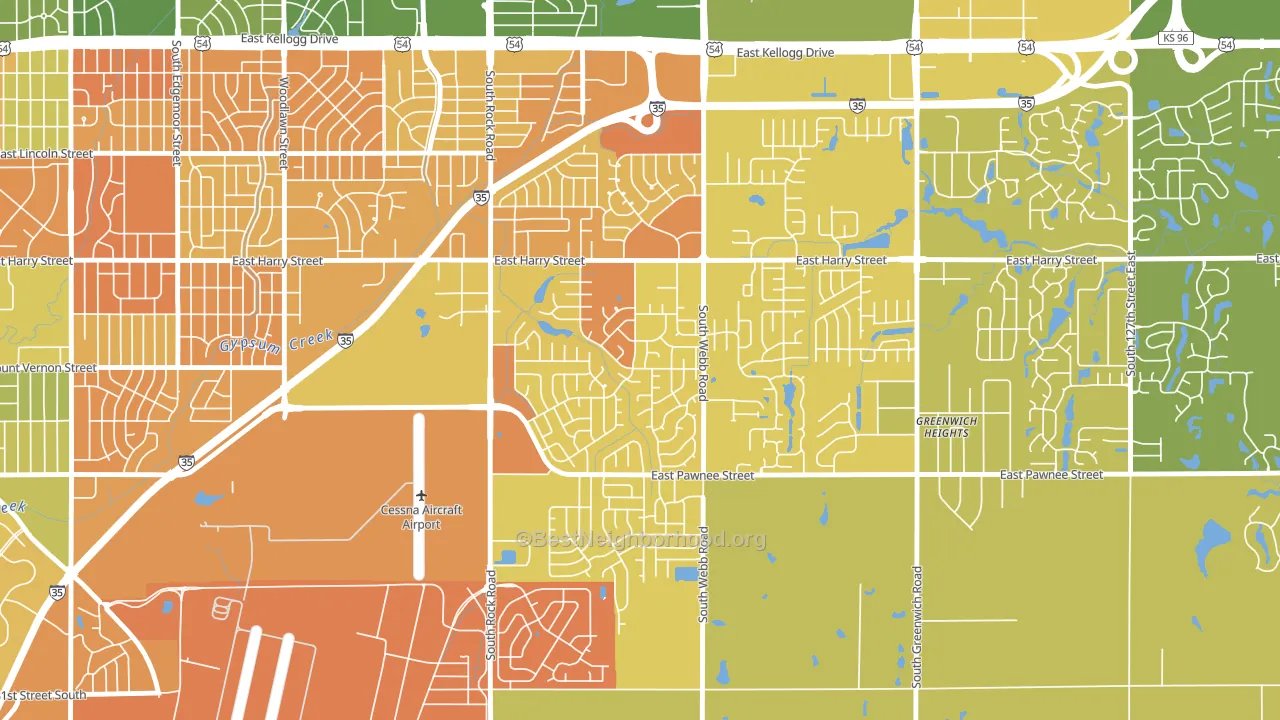 Chisholm Creek, Wichita, KS block-group voter-turnout map