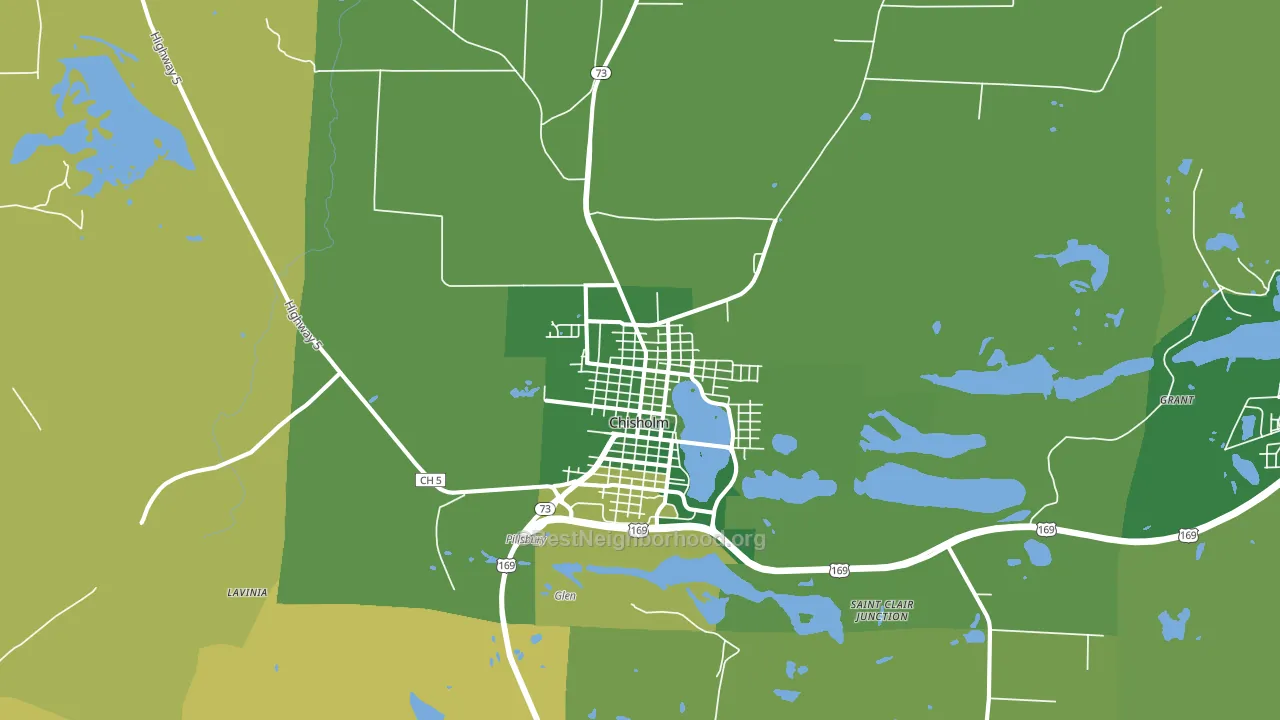 Chisholm, MN block-group voter-turnout map