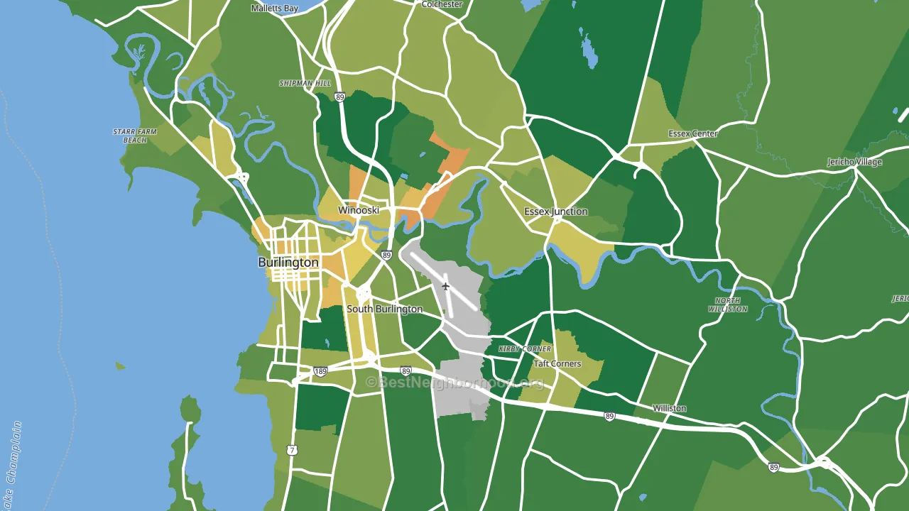 Chittenden County, VT block-group voter-turnout map