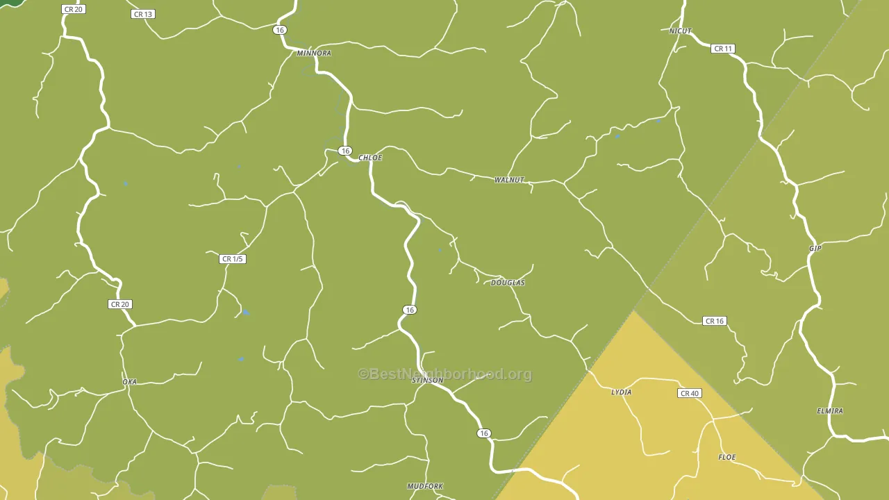 Chloe, WV block-group voter-turnout map