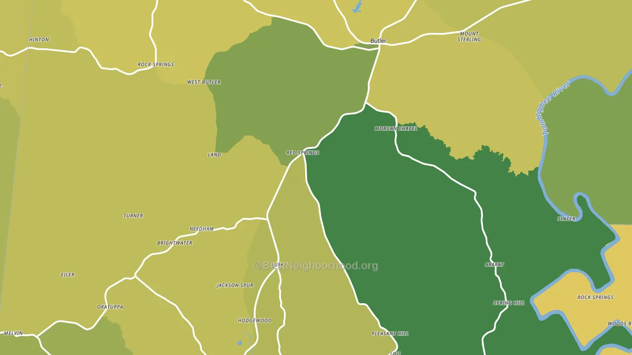 Choctaw County, AL block-group voter-turnout map
