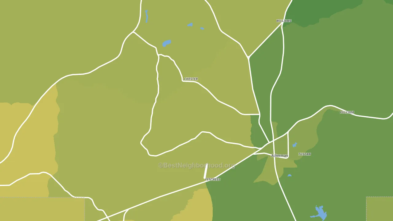 Choctaw County, MS block-group voter-turnout map