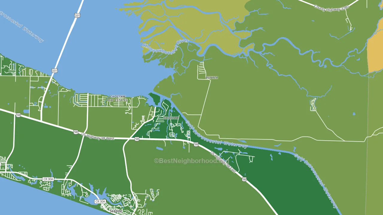 Choctaw, FL block-group voter-turnout map