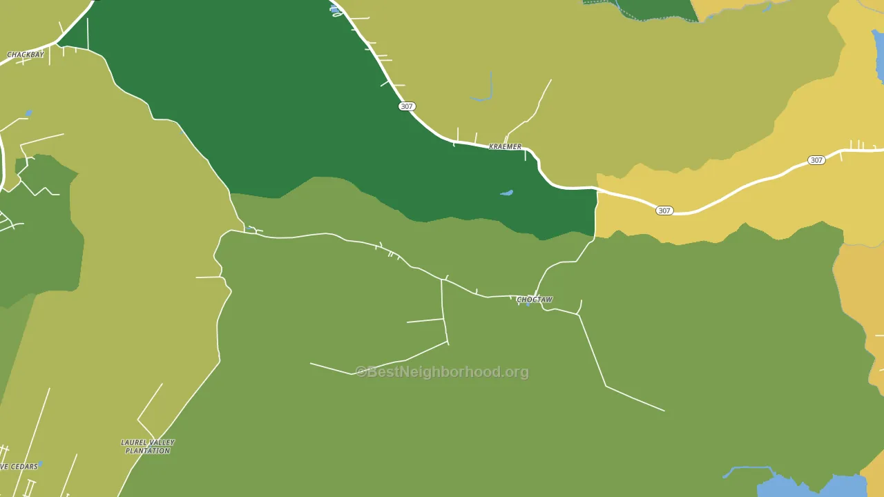 Choctaw, LA block-group voter-turnout map