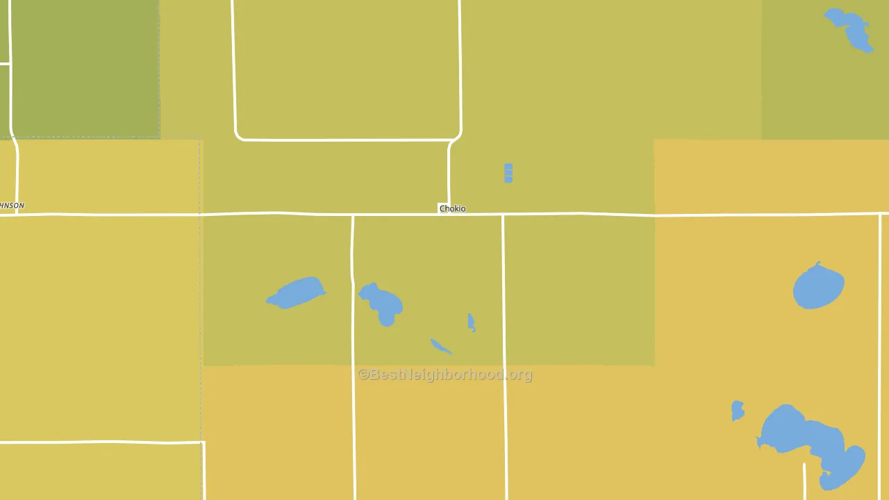 Chokio, MN block-group voter-turnout map