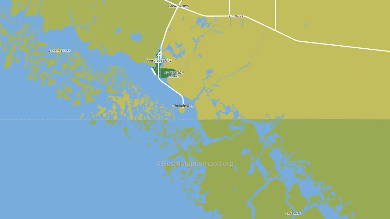 Chokoloskee, FL block-group voter-turnout map