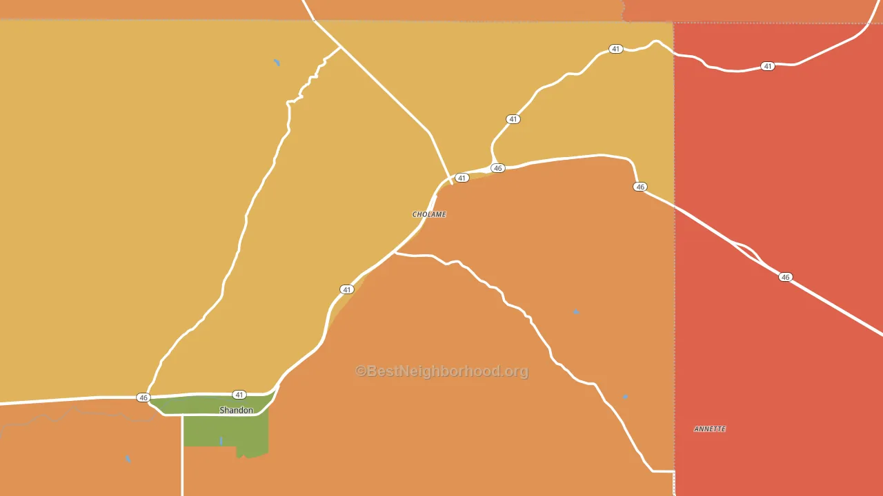 Cholame, CA block-group voter-turnout map