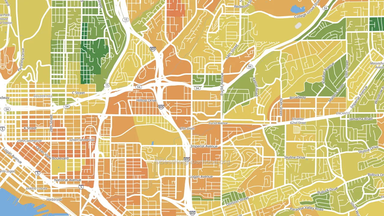 Chollas View, San Diego, CA block-group voter-turnout map