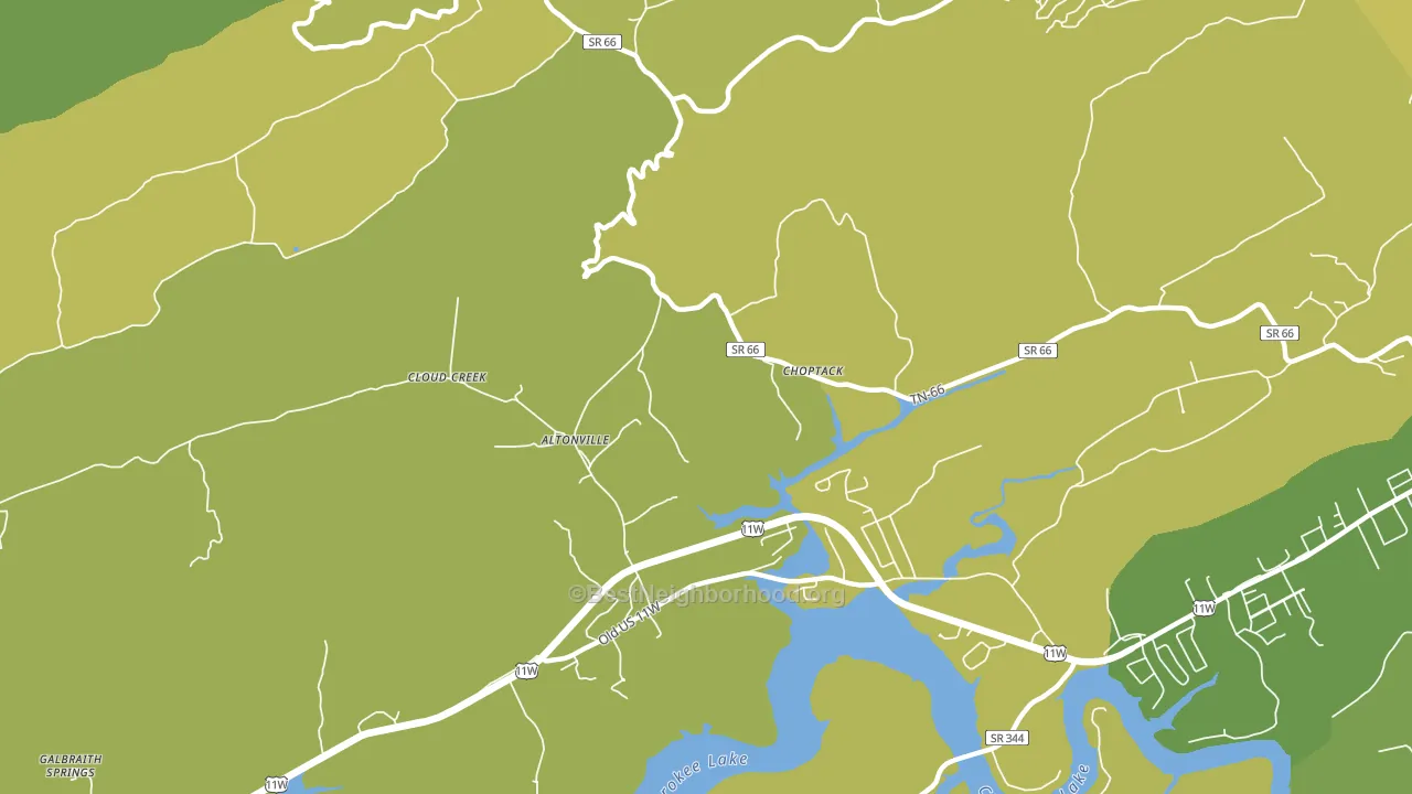 Choptack, TN block-group voter-turnout map