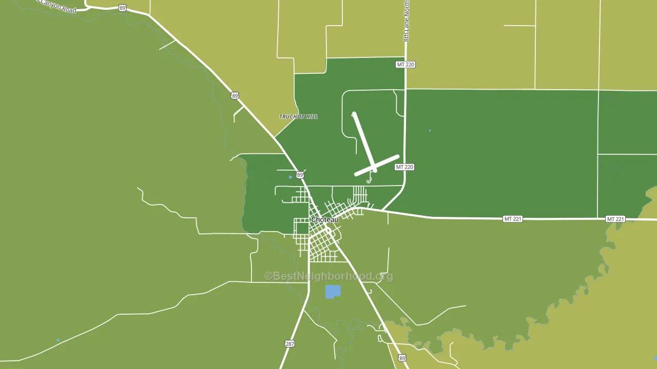 Choteau Junction, MT block-group voter-turnout map