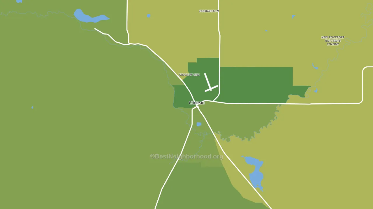Choteau, MT block-group voter-turnout map