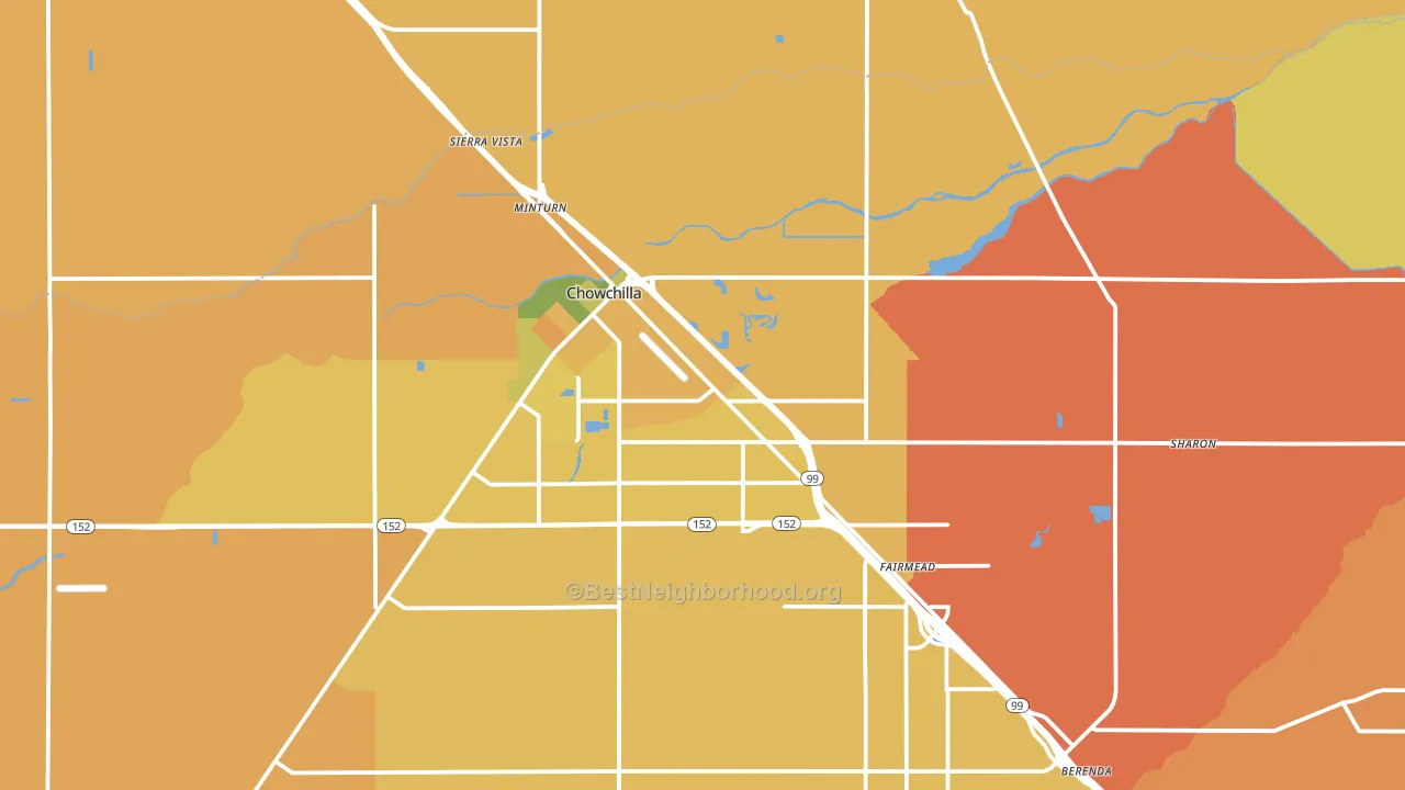Chowchilla, CA block-group voter-turnout map