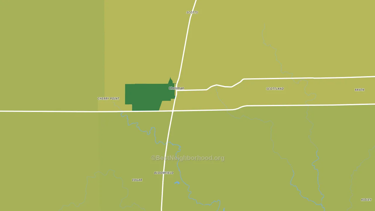 Chrisman, IL block-group voter-turnout map