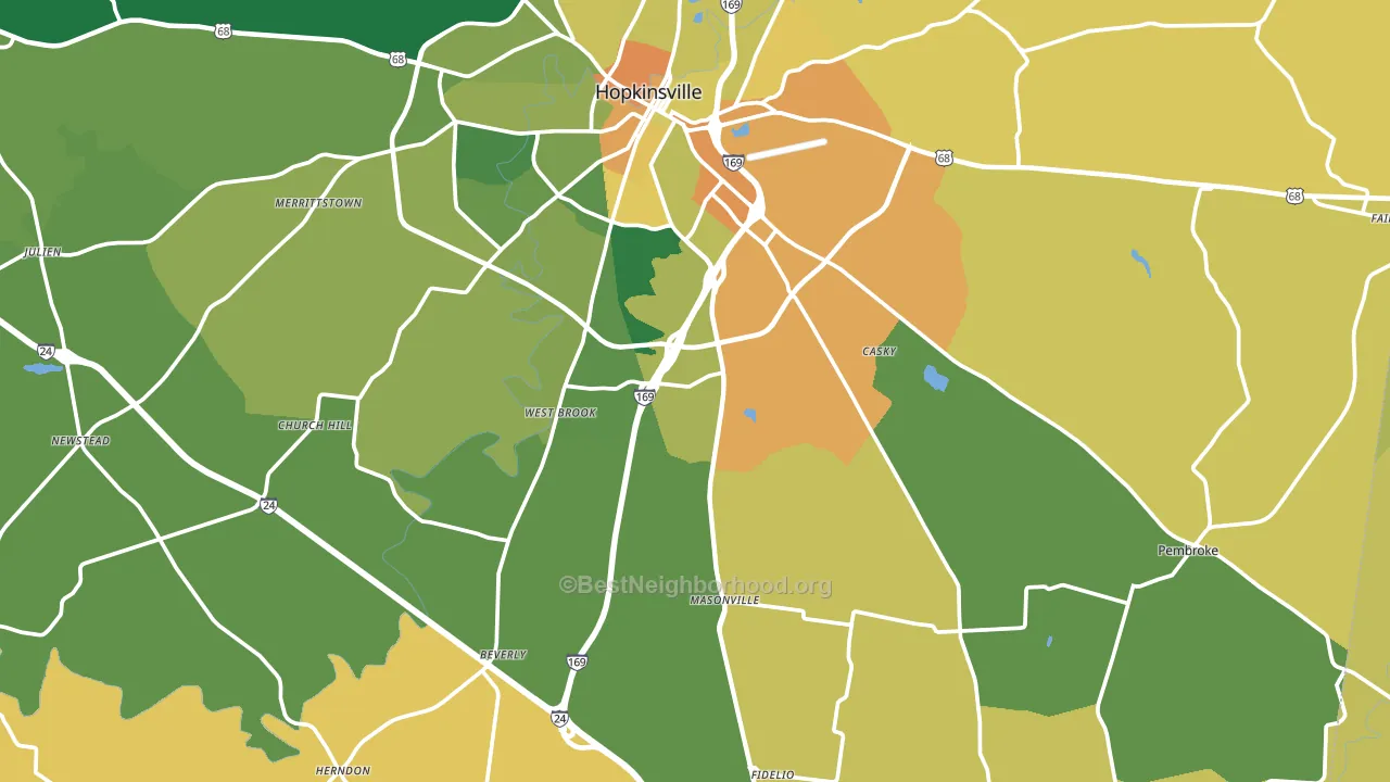 Christian County, KY block-group voter-turnout map