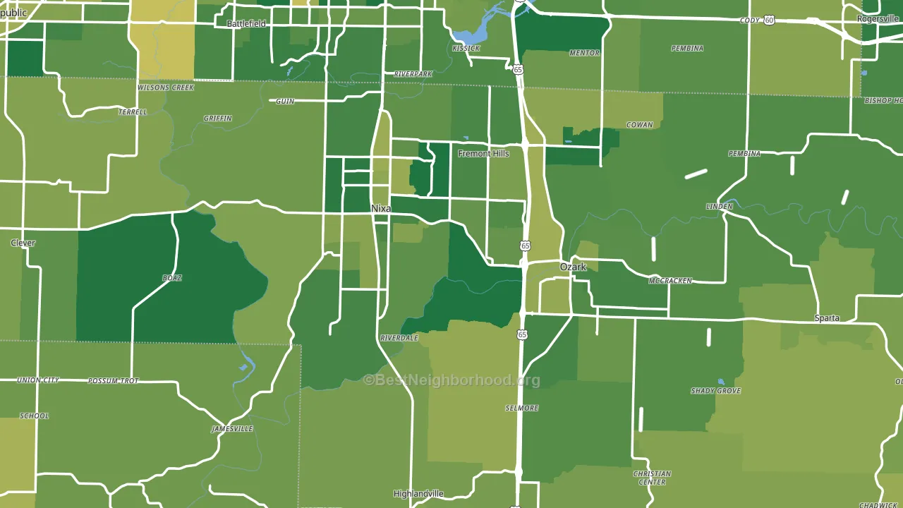Christian County, MO block-group voter-turnout map