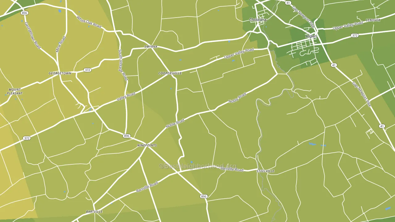 Christiana, PA block-group voter-turnout map